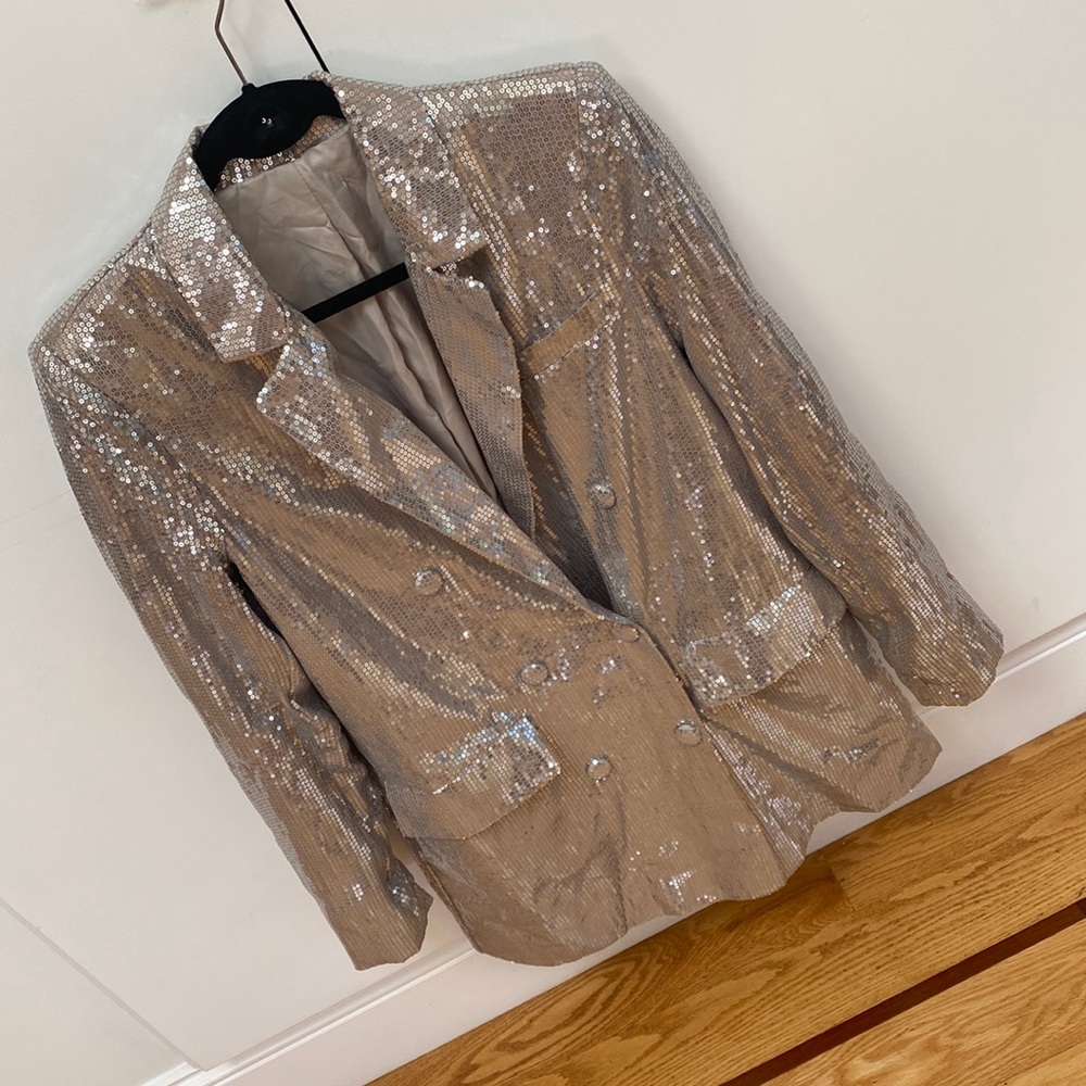 Sequin double breasted blazer
